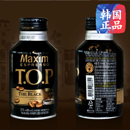 韩国进口 maxim麦馨TOP黑咖啡饮料饮品275ml瓶装冲饮