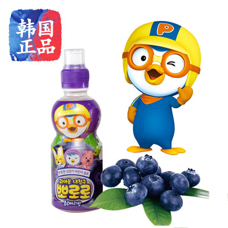 韩国进口饮料 啵乐乐乳酸菌蓝莓味 啵乐乐营养丰富 235ml图片