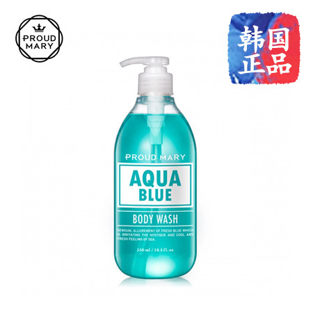 韩国进口 Proud Mary 保护皮肤补水 沐浴露 蓝色 550ml