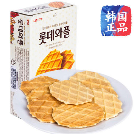 韩国零食食品进口 奶油鸡蛋煎饼小瓦夫甜饼干40g图片