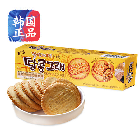 进口零食韩国食品HAITAI海太花生营养易消化饼干106g图片