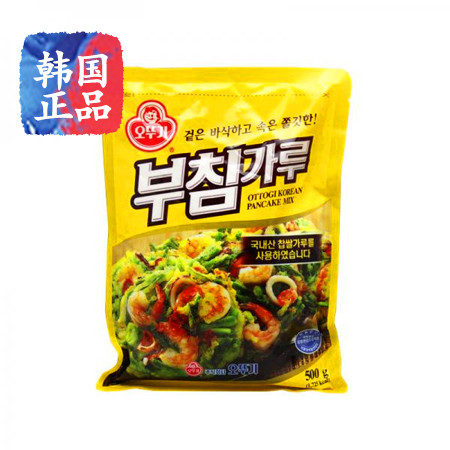 韩国不倒翁煎饼粉 韭菜饼粉 辣白菜饼粉 烙饼粉无需添加调料500g