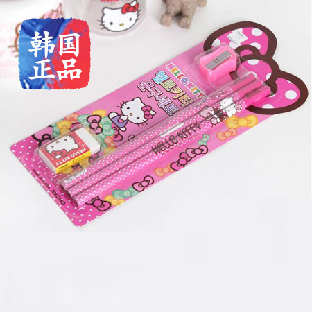 韩国进口 hello Kitty 铅笔 儿童铅笔写字铅笔 铅笔套413533