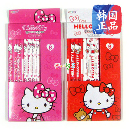 韩国进口HelloKitty凯蒂猫铅笔8支盒装可爱卡通儿童学生学习文具370530图片