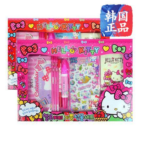 韩国进口正品HELLO KITTY凯蒂猫可爱卡通图案文具套装礼盒417791