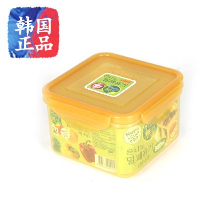 韩国进口好思特银纳米腌咸泡菜用密封保鲜盒正方型 860ml 28651
