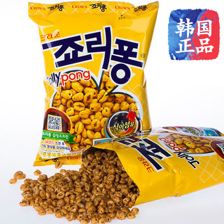 韩国进口可瑞安大麦粒74g crown克丽安爆米花粗粮膨化零食