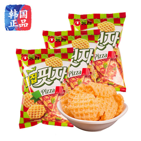 韩国进口零食品 农心蜂窝型披萨片90g 披萨味膨化办公室休闲零食图片