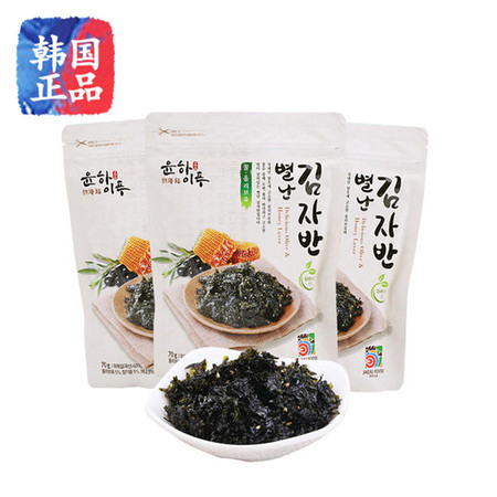 韩国进口食品 济州岛蜂蜜炒海苔 儿童拌饭海苔碎 芝麻海苔 70g图片