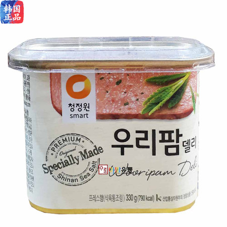 韩国进口清净园正品儿童午餐肉无添加宝宝即食火腿罐头330g图片