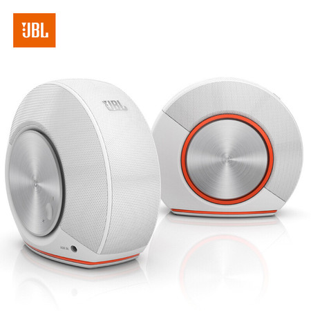JBL Pebbles 音乐蜗牛 电脑小音箱 USB供电 低音炮 2.0迷你音响 白色橙色可选