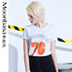 Moonbasa/梦芭莎Ing2Ing欧美时尚个性字母数字印花圆领短袖T恤