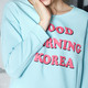 Moonbasa/梦芭莎日韩时尚趣味字母印花圆领九分袖短款衬衫 女