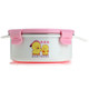 贝贝鸭便携式儿童不锈钢吸盘饭盒碗450ml（粉色盖)