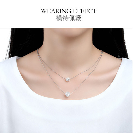ARMASA/阿玛莎 S925银双珠项链双链双珠吊坠时尚新款韩版风尚图片