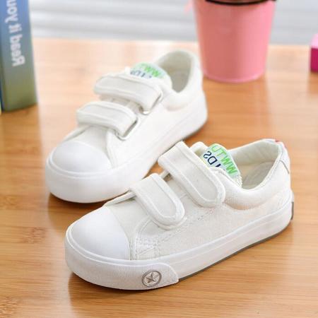 2016新款韩版儿童帆布鞋纯色小白鞋球鞋单鞋运动会鞋图片