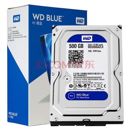 西部数据(WD)蓝盘 500G SATA6Gb/s 7200转32M 台式机硬盘(图片