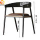 铁木家具餐椅铁艺坐垫椅子時尚休闲吧奶茶咖啡店椅创意实木靠背椅