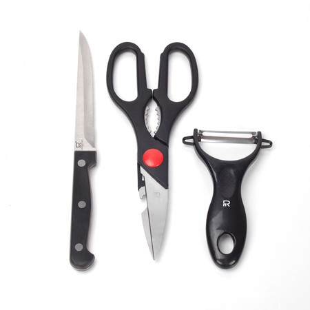 弗兰西诺 FR-8013  厨房小配件不锈钢刀具套装3件套剪刀瓜刨牛排专用刀图片