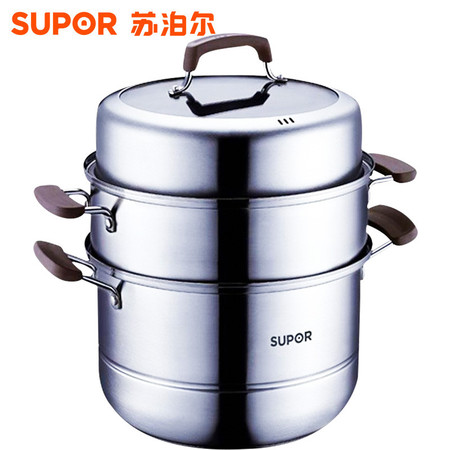 苏泊尔/SUPOR SZ26E3不锈钢三层蒸锅 多用复底汤锅蒸煮锅 电磁炉通用图片