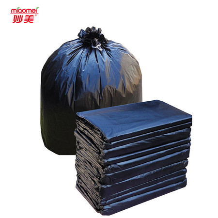 妙美 60*80cm*100只大垃圾袋物业工厂黑色大号加厚环保垃圾袋