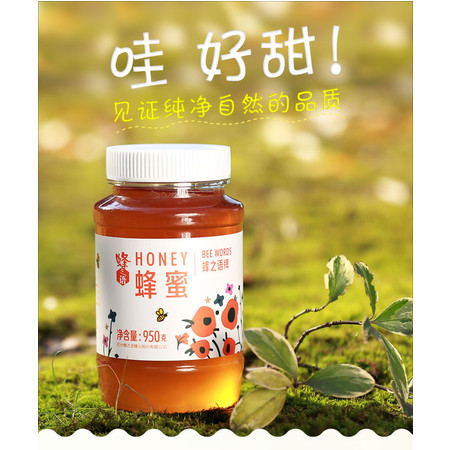 蜂之语百花蜜 农家蜂蜜 大自然成熟蜜950g*2瓶装