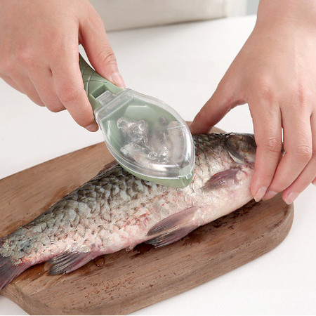 家易点 带盖子实用鱼鳞刨杀鱼手动刮鱼鳞器工具家庭厨房小工具去鳞