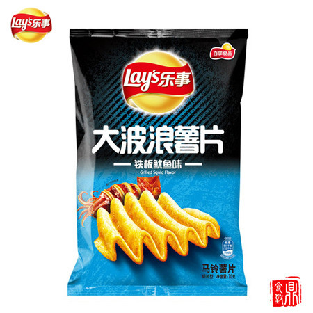 乐事大波浪薯片铁板鱿鱼味40g（保质期至17年10月24日）图片