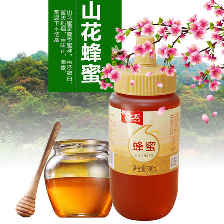 众天 秦岭野生百花蜂蜜500g