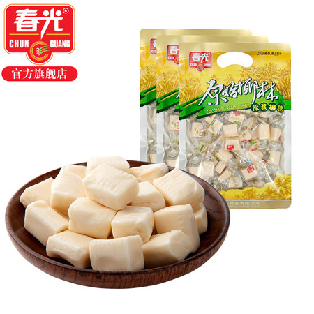 海南海口馆 春光食品 海南特产 糖果 原浆椰糖160g*3 半软硬糖不粘牙 有嚼劲图片