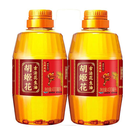 胡姬花 古法土榨花生油400ml*2瓶