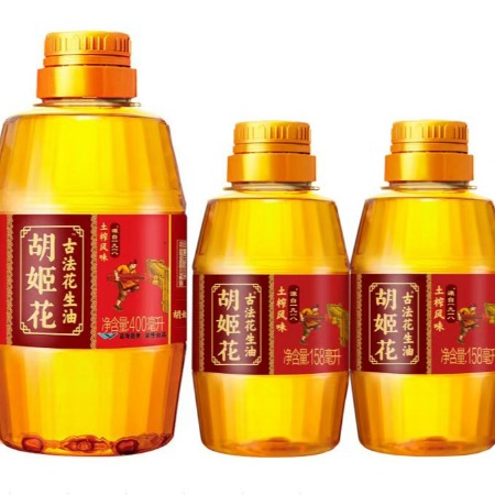 胡姬花 古法土榨花生油小瓶组合716ml（400+158+158）