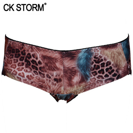 CK STORM 女士内裤 新款豹纹印花三片式女内裤 性感三角裤CK-WE01N6218图片