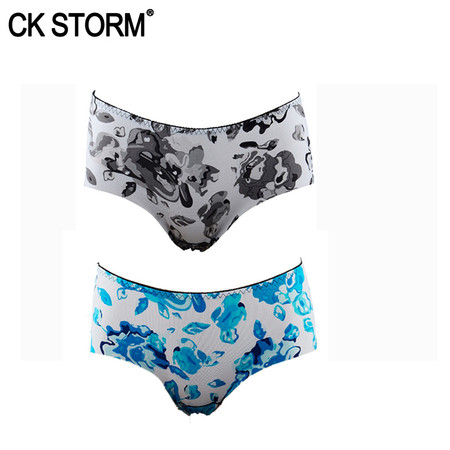 CK STORM 女士内裤  无痕一片式抽象印花无痕女内裤2条装CK-WE02N1613图片