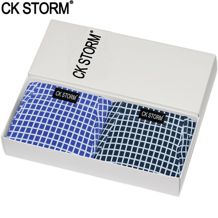 CK STORM 男士内裤 2条装精梳棉U凸囊袋立体包裹中腰无痕型格平角裤CK-ME02N0816图片