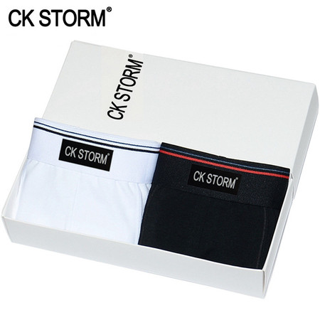 CK STORM 男士内裤  莱卡棉经典系列 U凸大囊袋中腰无痕平角裤2条装CK-ME02N0603图片