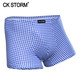 CK STORM 男士内裤 2条装精梳棉U凸囊袋立体包裹中腰无痕型格平角裤CK-ME02N0816