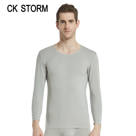 CK STORM 保暖内衣商场款正品细旦莫代尔+精梳棉无痕修身男士保暖内衣 单件上衣