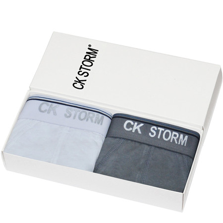 CK STORM 男士内裤 全棉经典系列U凸设计舒适 一片式中腰三角裤 2条礼盒装ckm603102图片