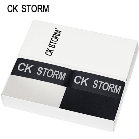 CK STORM 男士内裤 细旦莫代尔/长绒精梳棉ck风暴无痕修身男平角裤 两条礼盒装ckm6890