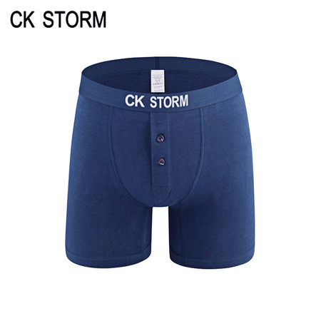 CK STORM 男士内裤经典款莱卡棉防摩加长运动款ck暴风系列男平角裤 单条礼盒装