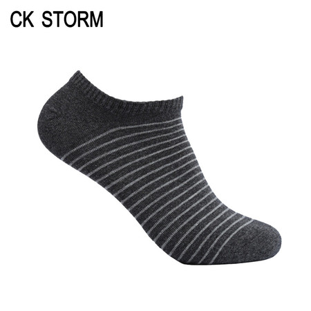 CK STORM 男士精梳棉银纤维时尚条纹船袜 CK-ME01W0630图片