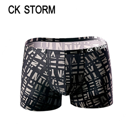 CK STORM 男士内裤 商场同款字母印花无痕速干一片式男平角裤CK-ME01N0896