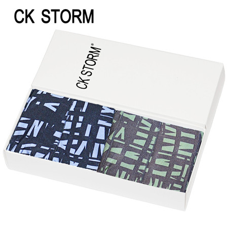 CK STORM  男士内裤 商场同款字母印花速干平角裤 两条礼盒装 CK-ME02N0896图片