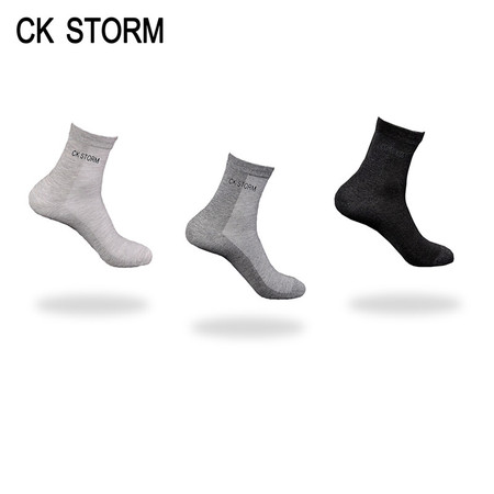  CK STORM 商务袜子 男精梳棉银袜 3双装银纤商务运动短袜CK-ME03W0627