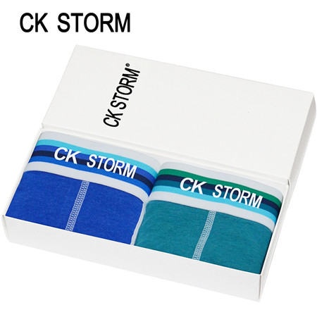 CK STORM 男士内裤平角裤 明筋磨毛精梳棉  男内裤 两条礼盒装 ckm62302图片