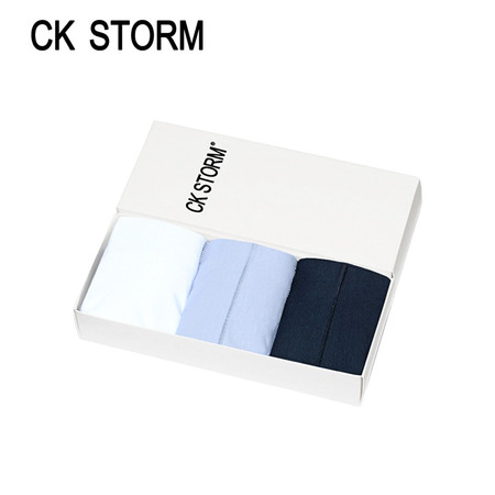  CK STORM 男士内裤平角裤 经典款精梳棉U凸无痕ck风暴系列 男内裤 3条礼盒装图片