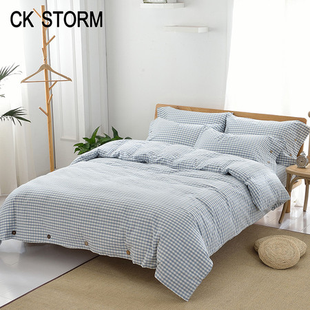 CK STORM 家纺正品 都市系列全棉四件套 舒适纯棉粗布款 单/双人床单被套枕套加大码图片