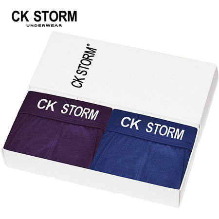 CK STORM男士内裤男三角裤莫代尔棉舒适中腰U凸设计男式裤头2条装时尚款礼盒装ck002502图片