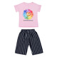 易蓓儿  夏季小女孩套装儿童洋气T恤时髦中裤两件套2020新款小菊花时尚装